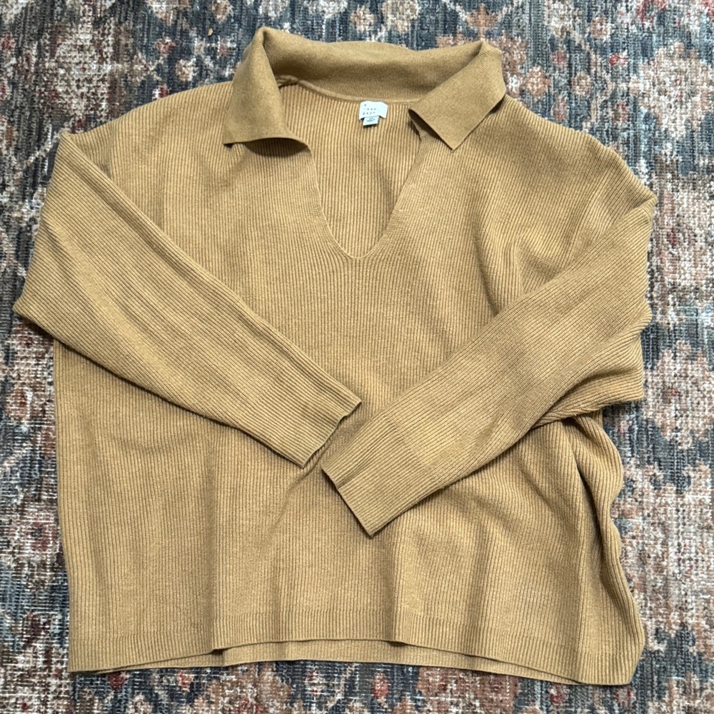 a new day V-Neck Sweater in Tan 2x